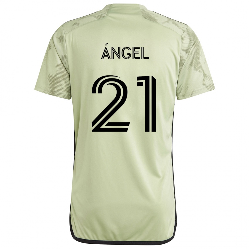 Gyermek Tomás Ángel #21 Világos Zöld Idegenbeli Jersey 2024/25 Mez Póló Ing