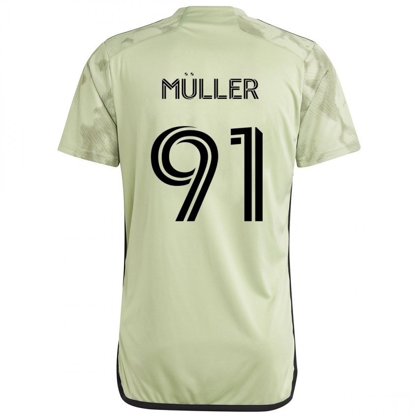 Gyermek Luis Müller #91 Világos Zöld Idegenbeli Jersey 2024/25 Mez Póló Ing