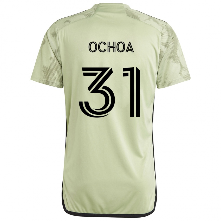 Gyermek David Ochoa #31 Világos Zöld Idegenbeli Jersey 2024/25 Mez Póló Ing