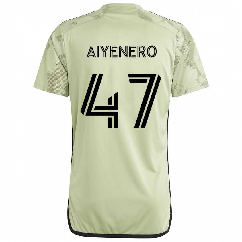 Gyermek Marius Aiyenero #47 Világos Zöld Idegenbeli Jersey 2024/25 Mez Póló Ing