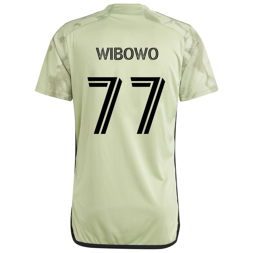 Gyermek Adrian Wibowo #77 Világos Zöld Idegenbeli Jersey 2024/25 Mez Póló Ing