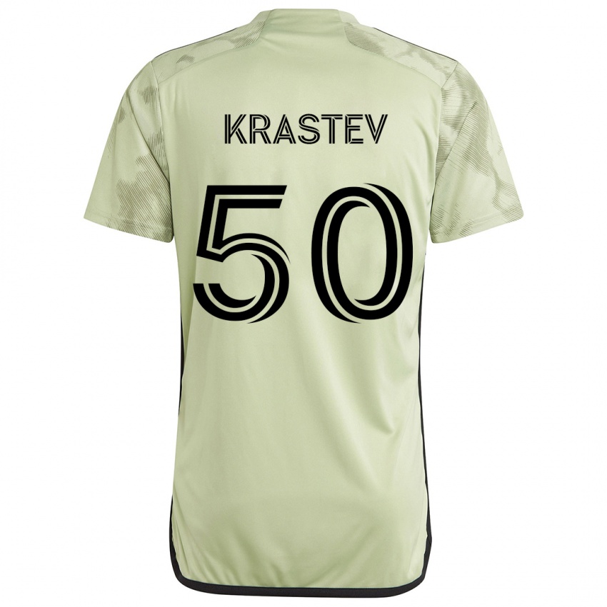 Gyermek Filip Krastev #50 Világos Zöld Idegenbeli Jersey 2024/25 Mez Póló Ing