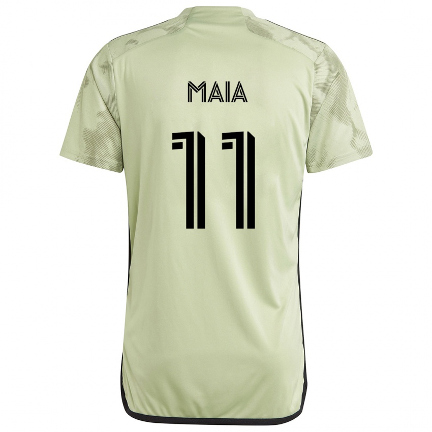 Gyermek Matheus Maia #11 Világos Zöld Idegenbeli Jersey 2024/25 Mez Póló Ing