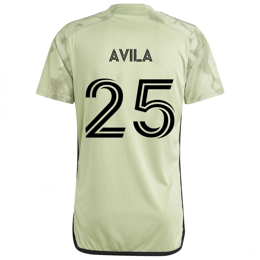 Gyermek Armando Avila #25 Világos Zöld Idegenbeli Jersey 2024/25 Mez Póló Ing