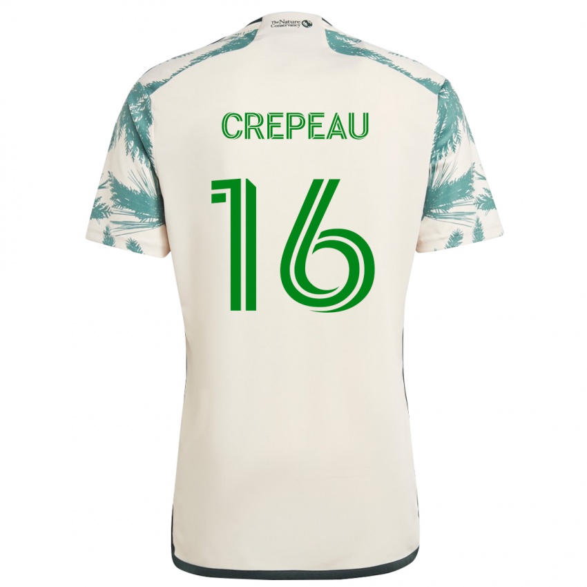 Gyermek Maxime Crépeau #16 Bézs Barna Idegenbeli Jersey 2024/25 Mez Póló Ing