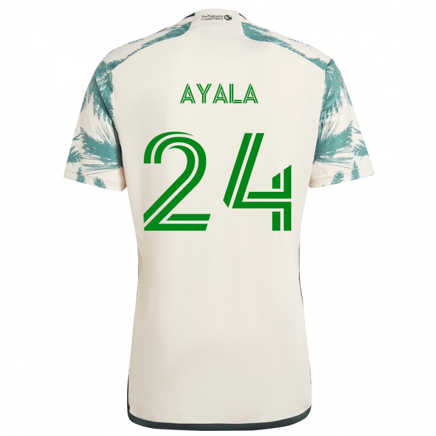 Gyermek David Ayala #24 Bézs Barna Idegenbeli Jersey 2024/25 Mez Póló Ing