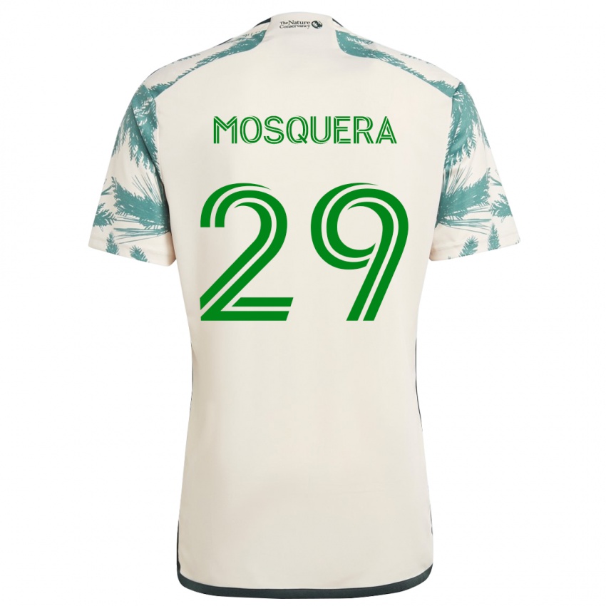 Gyermek Juan David Mosquera #29 Bézs Barna Idegenbeli Jersey 2024/25 Mez Póló Ing