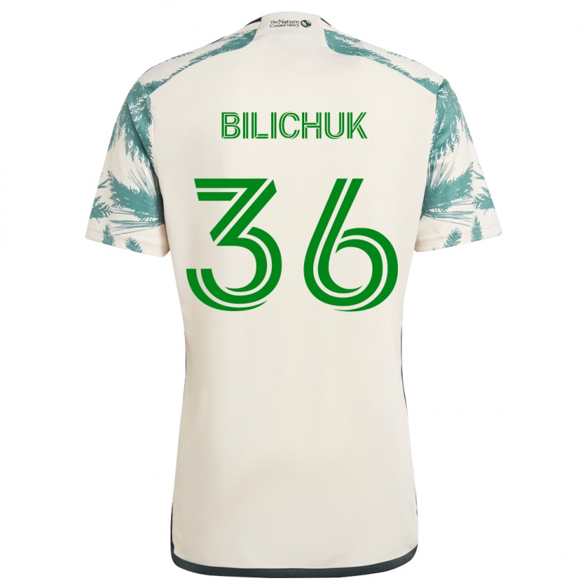 Gyermek Ryan Bilichuk #36 Bézs Barna Idegenbeli Jersey 2024/25 Mez Póló Ing