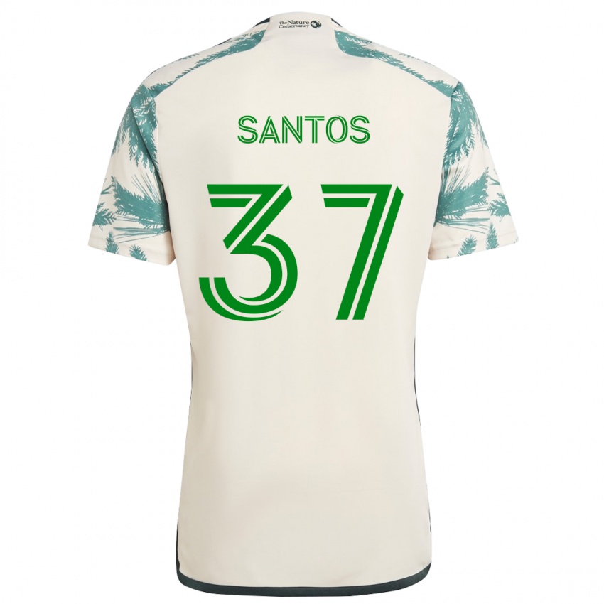 Gyermek Noah Santos #37 Bézs Barna Idegenbeli Jersey 2024/25 Mez Póló Ing