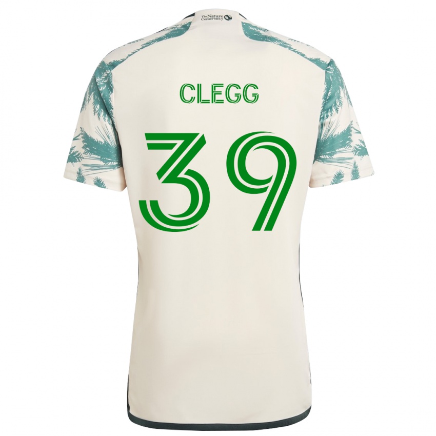 Gyermek Tyler Clegg #39 Bézs Barna Idegenbeli Jersey 2024/25 Mez Póló Ing