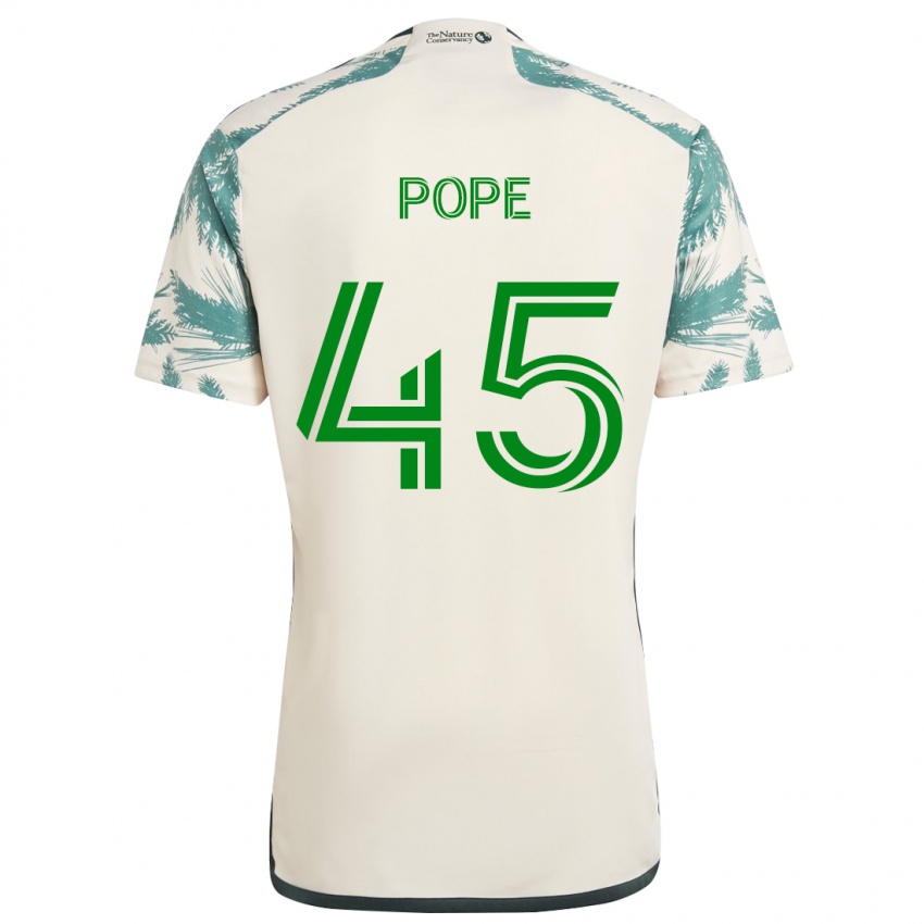 Gyermek Blake Pope #45 Bézs Barna Idegenbeli Jersey 2024/25 Mez Póló Ing