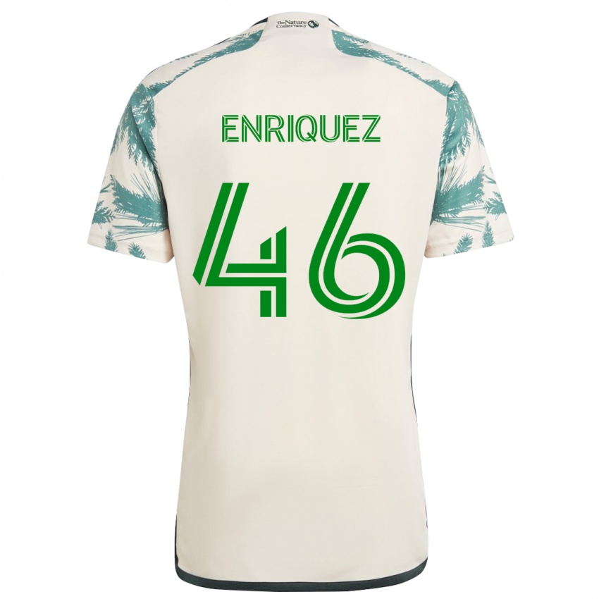 Gyermek Victor Enriquez #46 Bézs Barna Idegenbeli Jersey 2024/25 Mez Póló Ing