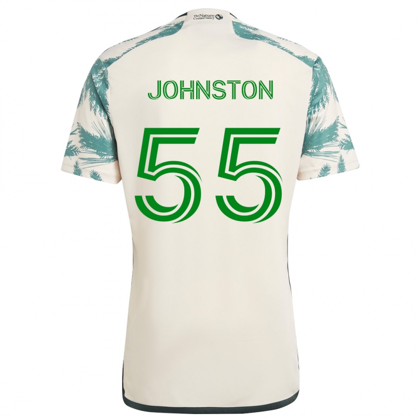 Gyermek Malcolm Johnston #55 Bézs Barna Idegenbeli Jersey 2024/25 Mez Póló Ing