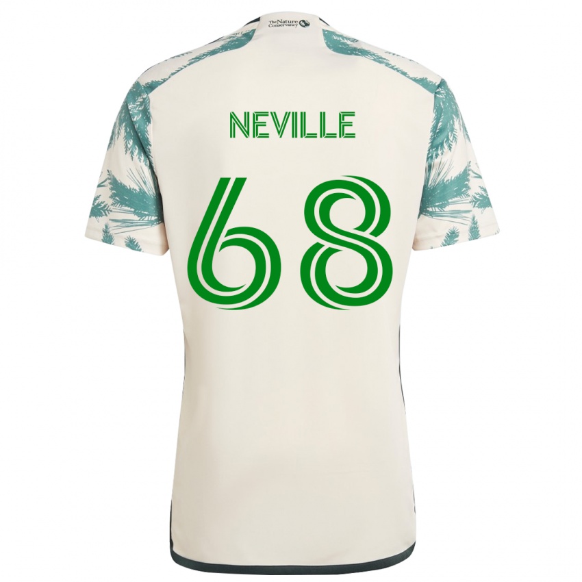 Gyermek Harvey Neville #68 Bézs Barna Idegenbeli Jersey 2024/25 Mez Póló Ing