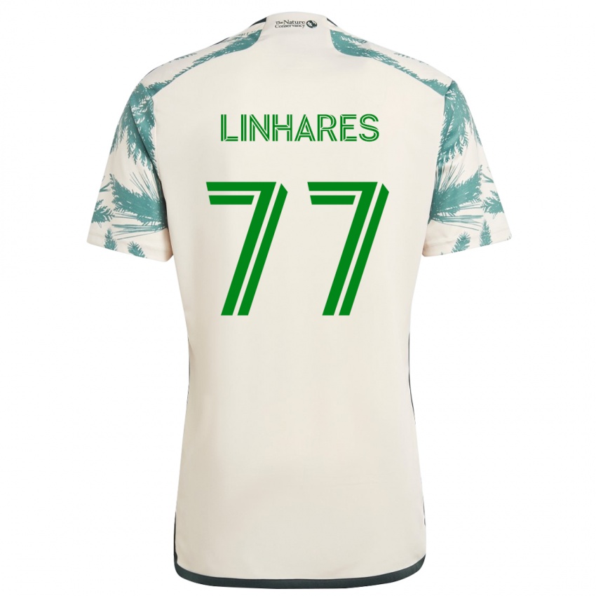 Gyermek Kyle Linhares #77 Bézs Barna Idegenbeli Jersey 2024/25 Mez Póló Ing