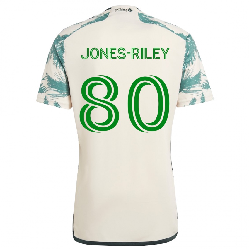 Gyermek Jaden Jones-Riley #80 Bézs Barna Idegenbeli Jersey 2024/25 Mez Póló Ing