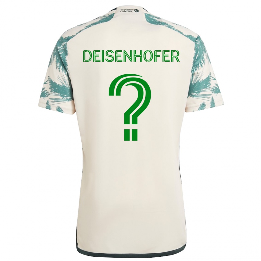 Gyermek Maximilian Deisenhofer #0 Bézs Barna Idegenbeli Jersey 2024/25 Mez Póló Ing