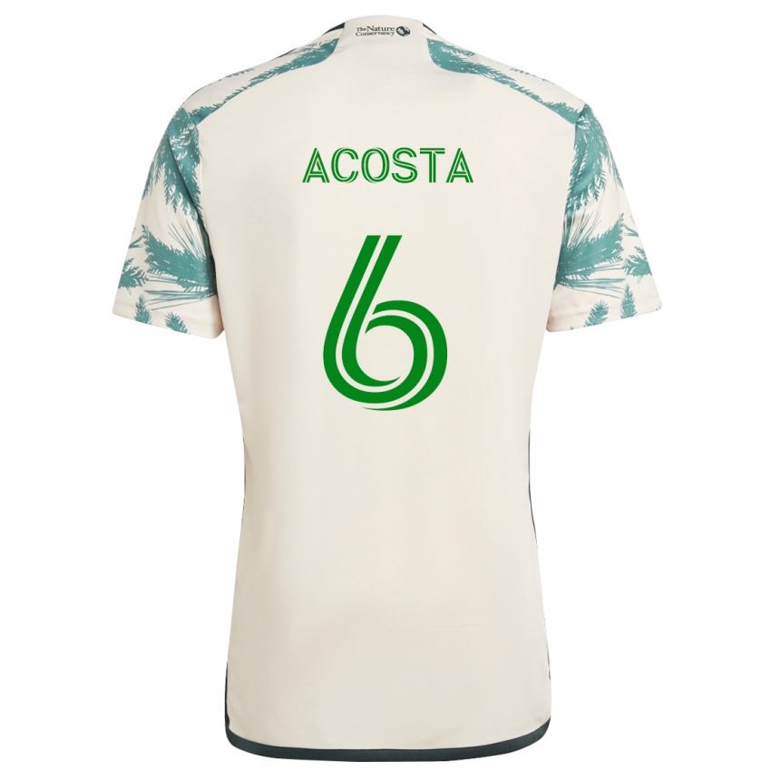 Gyermek Bryan Acosta #6 Bézs Barna Idegenbeli Jersey 2024/25 Mez Póló Ing