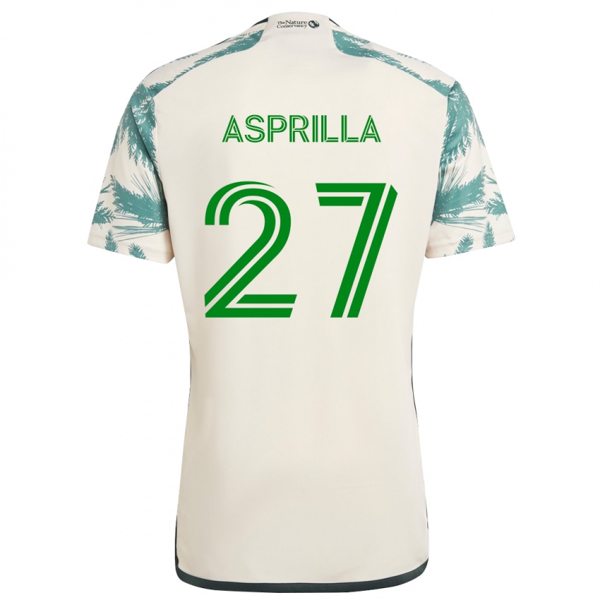 Gyermek Dairon Asprilla #27 Bézs Barna Idegenbeli Jersey 2024/25 Mez Póló Ing