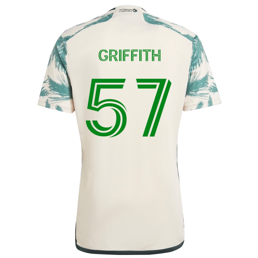 Gyermek Víctor Griffith #57 Bézs Barna Idegenbeli Jersey 2024/25 Mez Póló Ing