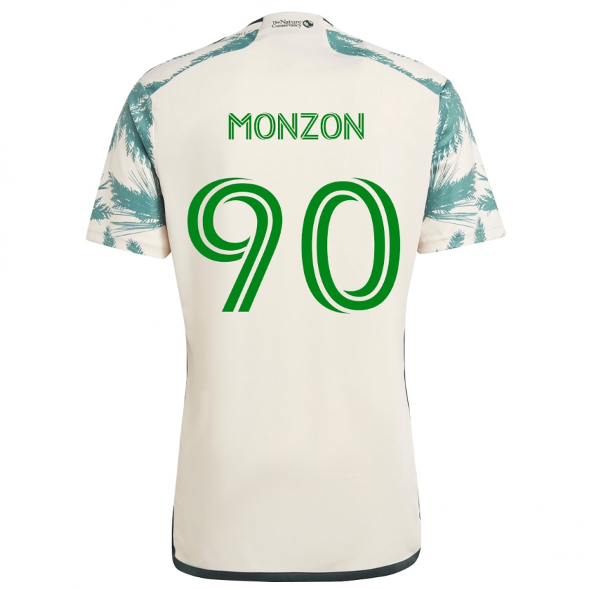 Gyermek Florián Monzón #90 Bézs Barna Idegenbeli Jersey 2024/25 Mez Póló Ing