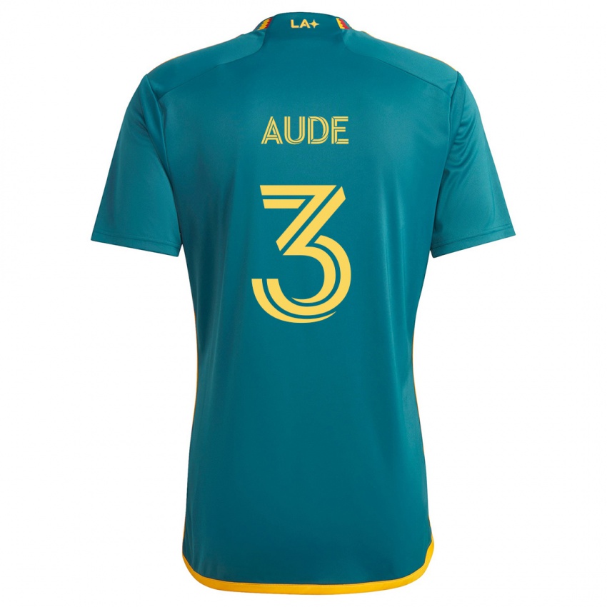 Gyermek Julián Aude #3 Green Yellow Idegenbeli Jersey 2024/25 Mez Póló Ing