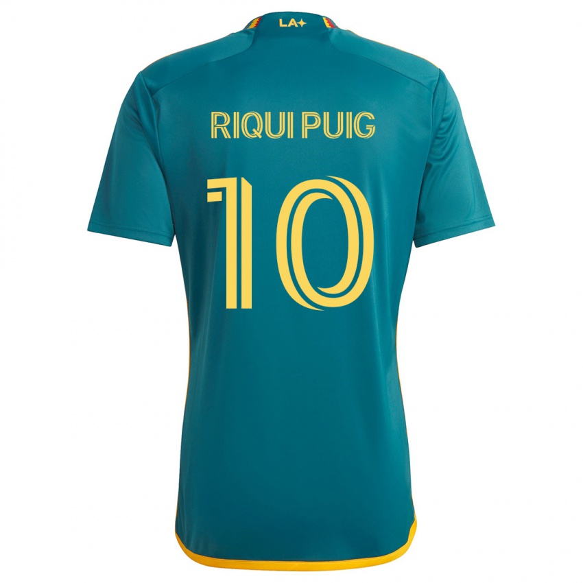 Gyermek Riqui Puig #10 Green Yellow Idegenbeli Jersey 2024/25 Mez Póló Ing