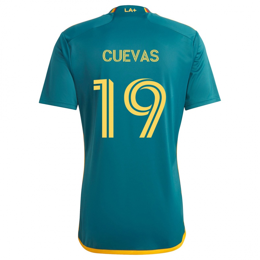 Gyermek Mauricio Cuevas #19 Green Yellow Idegenbeli Jersey 2024/25 Mez Póló Ing