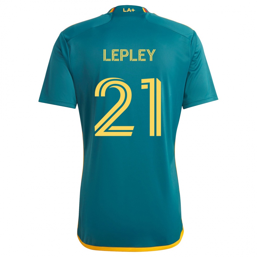 Gyermek Tucker Lepley #21 Green Yellow Idegenbeli Jersey 2024/25 Mez Póló Ing