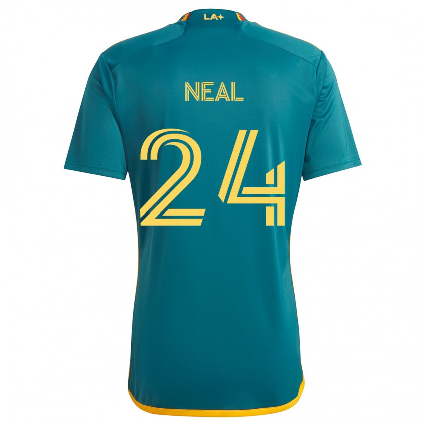 Gyermek Jalen Neal #24 Green Yellow Idegenbeli Jersey 2024/25 Mez Póló Ing