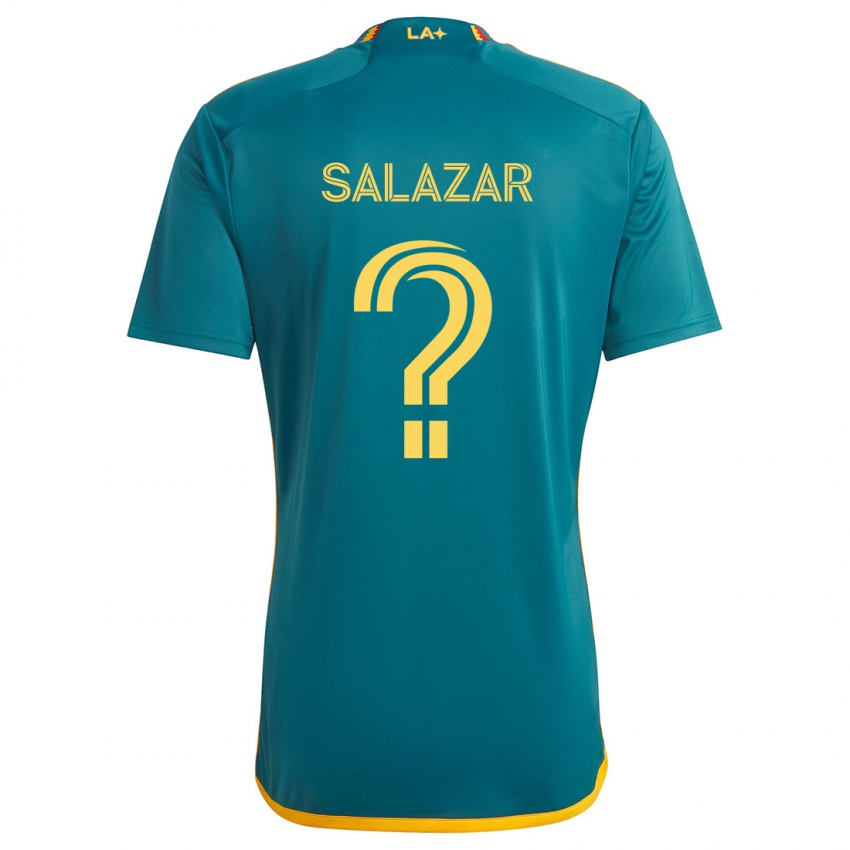 Gyermek Enrique Salazar #0 Green Yellow Idegenbeli Jersey 2024/25 Mez Póló Ing