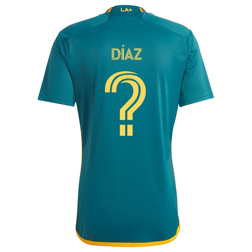 Gyermek Carlos Díaz #0 Green Yellow Idegenbeli Jersey 2024/25 Mez Póló Ing