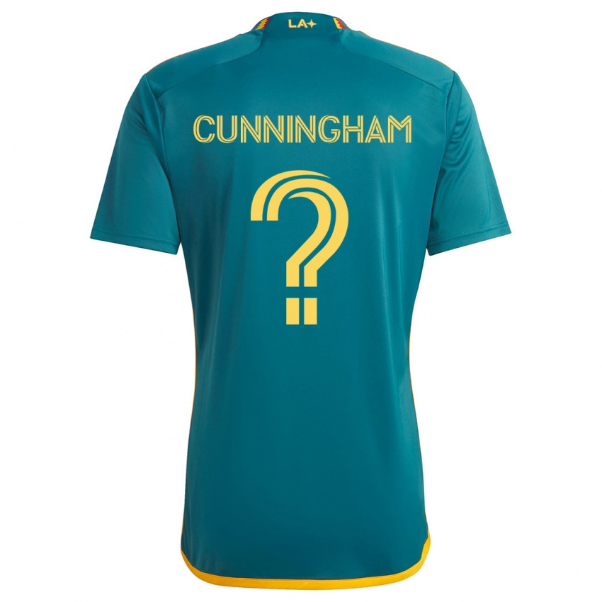 Gyermek Joaquin Cunningham #0 Green Yellow Idegenbeli Jersey 2024/25 Mez Póló Ing