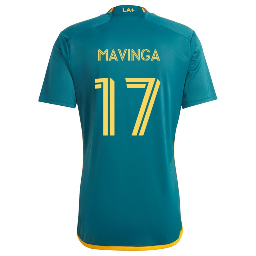 Gyermek Chris Mavinga #17 Green Yellow Idegenbeli Jersey 2024/25 Mez Póló Ing