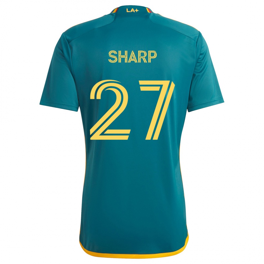 Gyermek Billy Sharp #27 Green Yellow Idegenbeli Jersey 2024/25 Mez Póló Ing