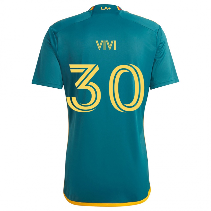 Gyermek Gino Vivi #30 Green Yellow Idegenbeli Jersey 2024/25 Mez Póló Ing