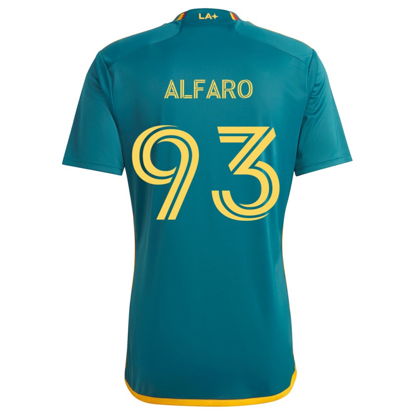 Gyermek Tony Alfaro #93 Green Yellow Idegenbeli Jersey 2024/25 Mez Póló Ing