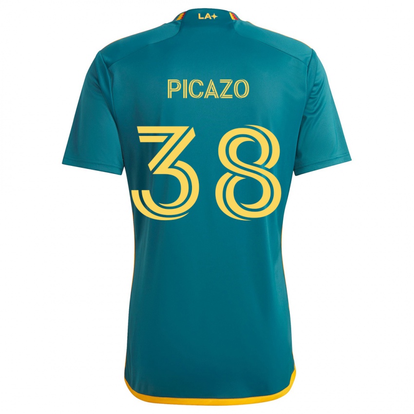 Gyermek Axel Picazo #38 Green Yellow Idegenbeli Jersey 2024/25 Mez Póló Ing