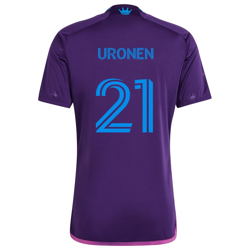 Gyermek Jere Uronen #21 Lila Kék Idegenbeli Jersey 2024/25 Mez Póló Ing