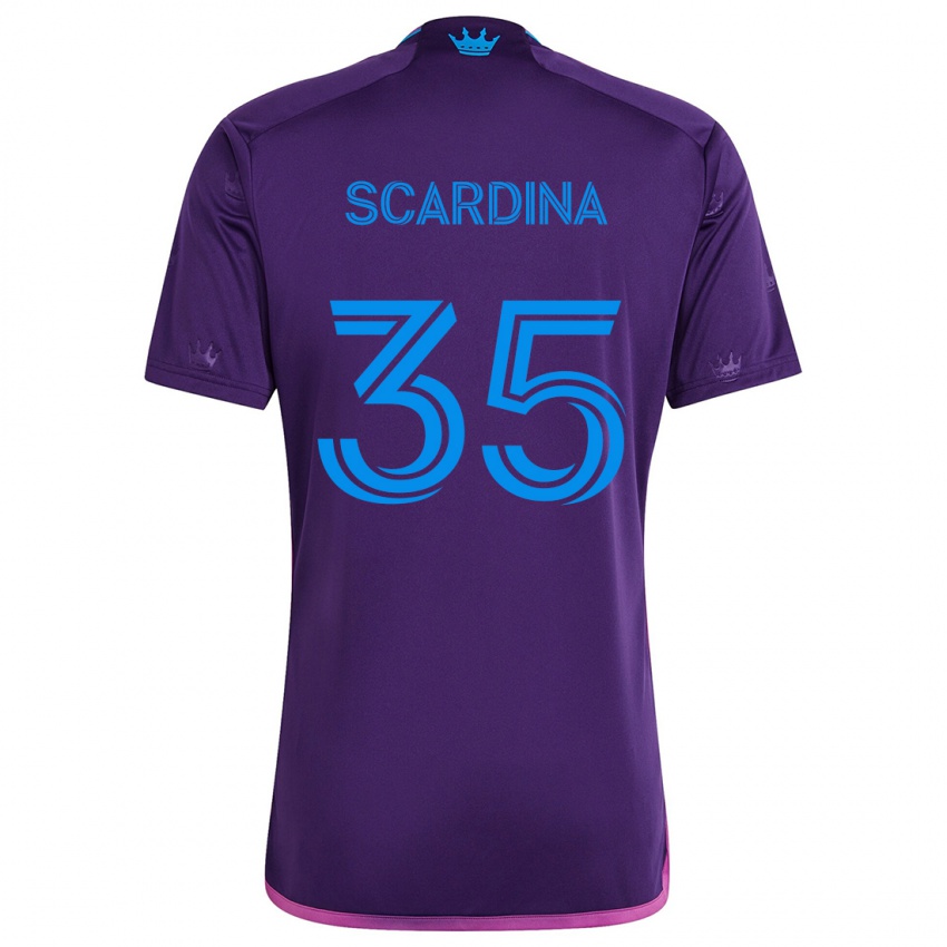 Gyermek Nick Scardina #35 Lila Kék Idegenbeli Jersey 2024/25 Mez Póló Ing