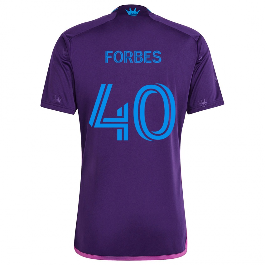 Gyermek Jahlane Forbes #40 Lila Kék Idegenbeli Jersey 2024/25 Mez Póló Ing