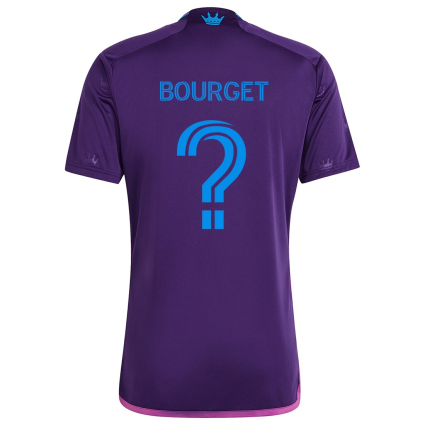 Gyermek Sebastian Bourget #0 Lila Kék Idegenbeli Jersey 2024/25 Mez Póló Ing