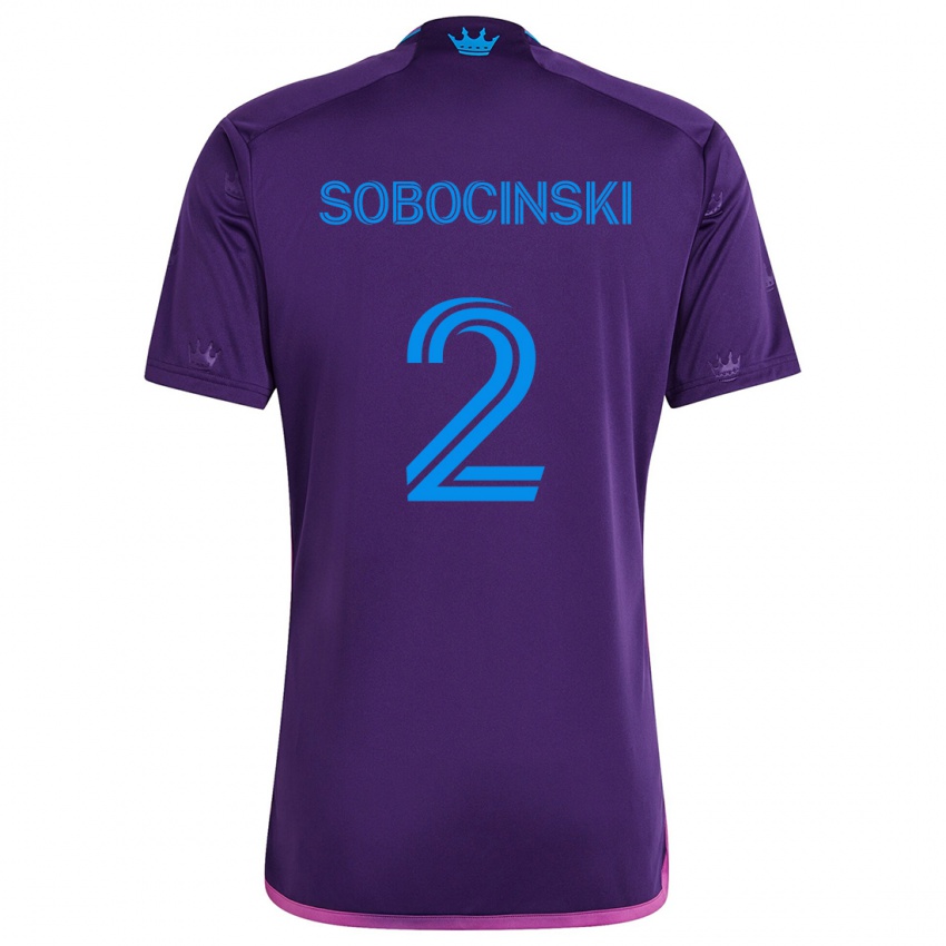 Gyermek Jan Sobocinski #2 Lila Kék Idegenbeli Jersey 2024/25 Mez Póló Ing