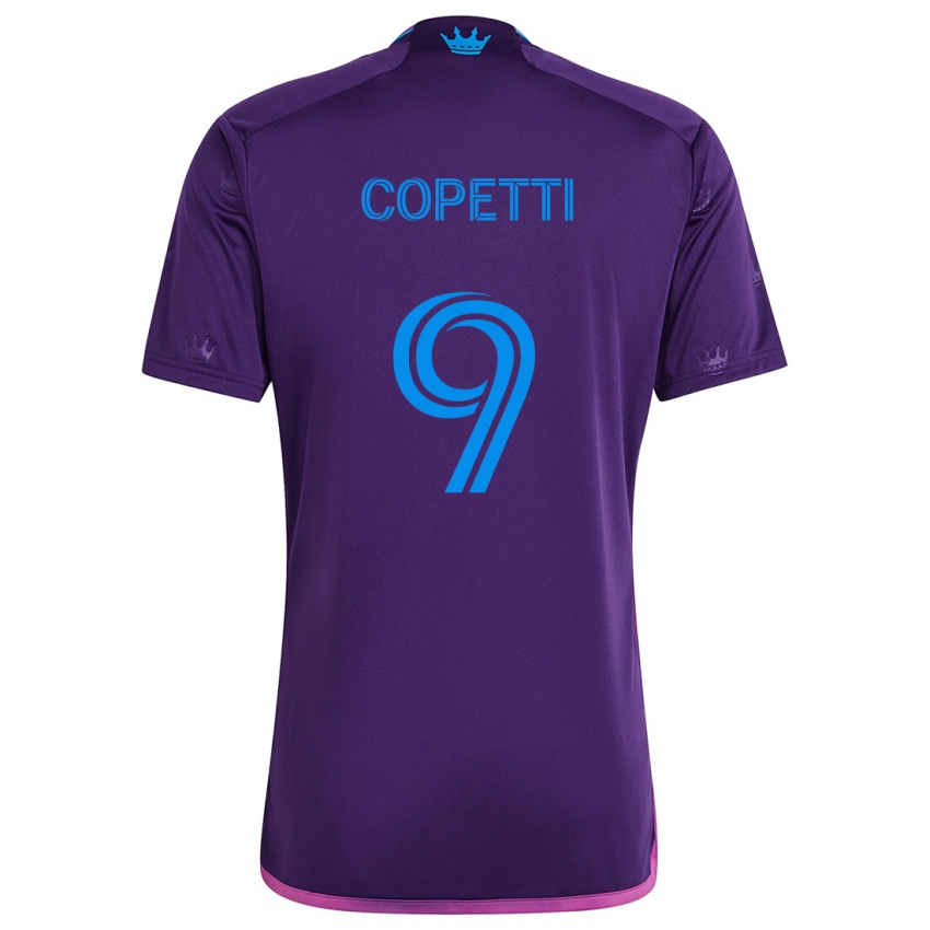 Gyermek Enzo Copetti #9 Lila Kék Idegenbeli Jersey 2024/25 Mez Póló Ing