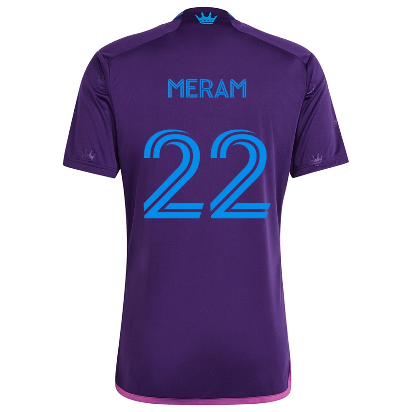 Gyermek Justin Meram #22 Lila Kék Idegenbeli Jersey 2024/25 Mez Póló Ing