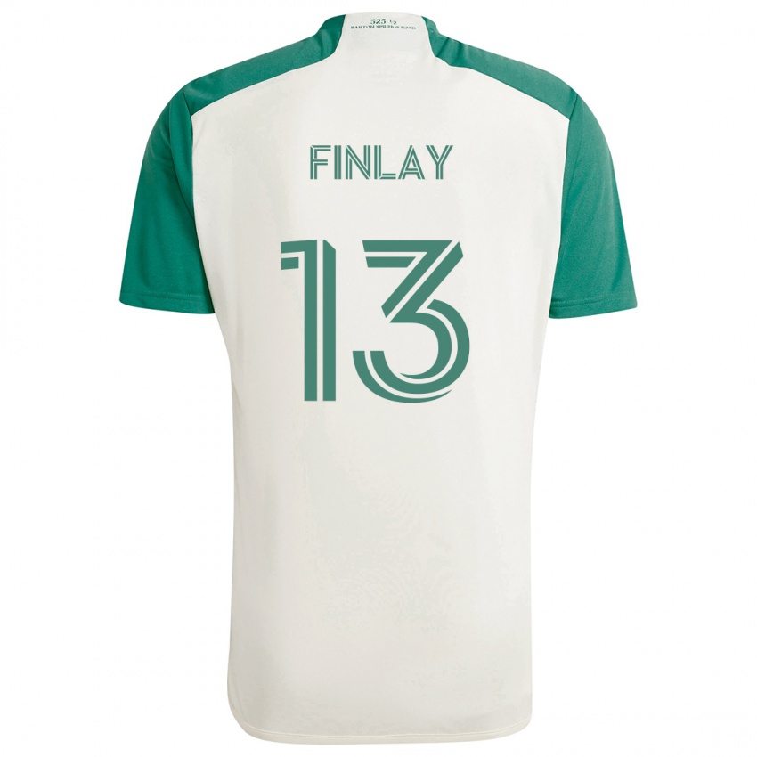 Gyermek Ethan Finlay #13 Barna Színek Zöld Idegenbeli Jersey 2024/25 Mez Póló Ing