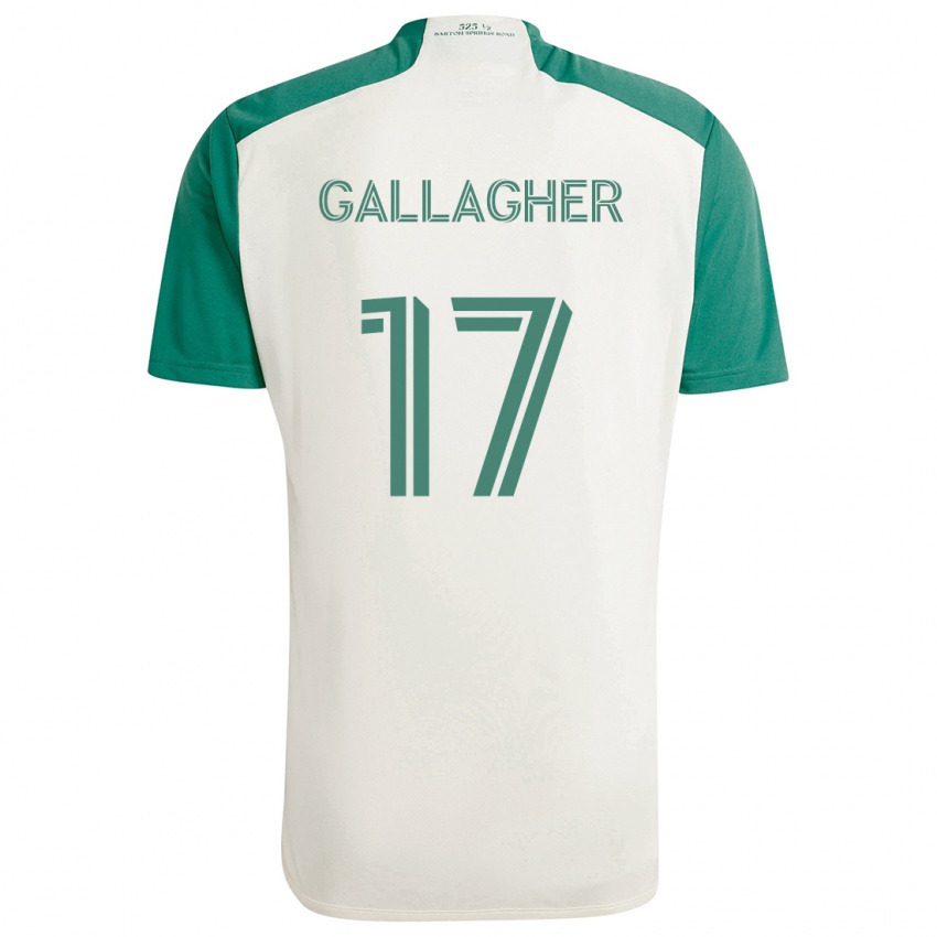 Gyermek Jon Gallagher #17 Barna Színek Zöld Idegenbeli Jersey 2024/25 Mez Póló Ing