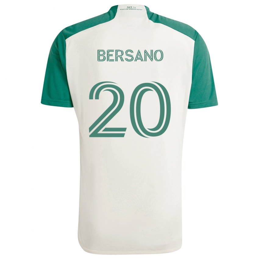 Gyermek Matt Bersano #20 Barna Színek Zöld Idegenbeli Jersey 2024/25 Mez Póló Ing