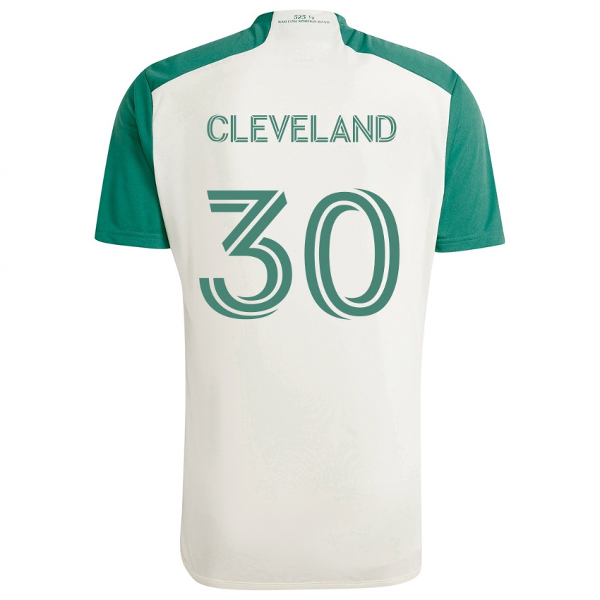 Gyermek Stefan Cleveland #30 Barna Színek Zöld Idegenbeli Jersey 2024/25 Mez Póló Ing