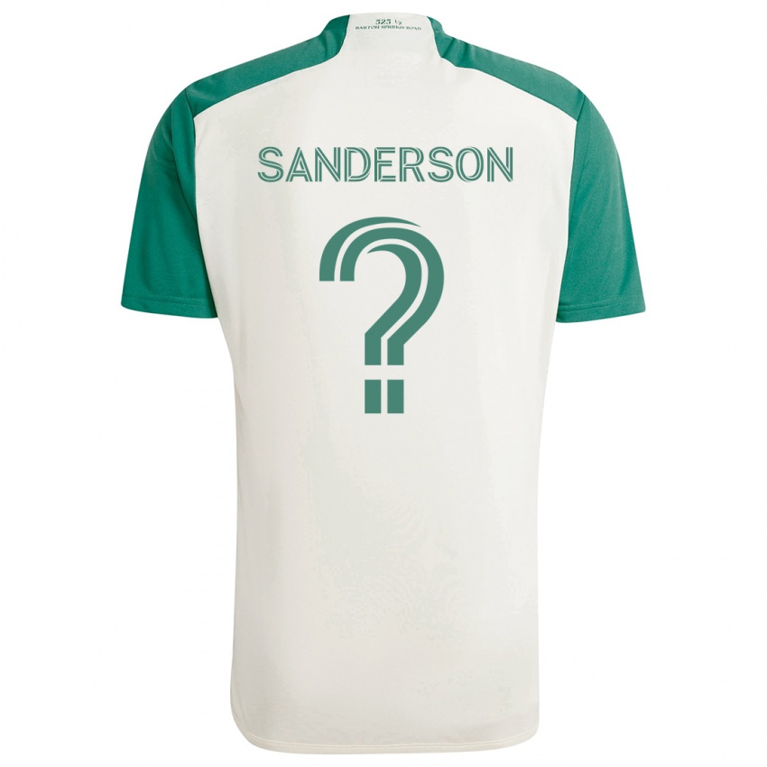 Gyermek Spencer Sanderson #0 Barna Színek Zöld Idegenbeli Jersey 2024/25 Mez Póló Ing